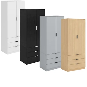 Wardrobe 2 Door 3 Drawer Bedroom Furniture Clothin